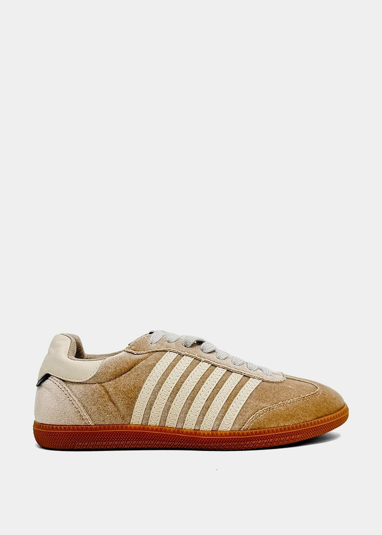 Stevie Taupe Velvet Sneaker