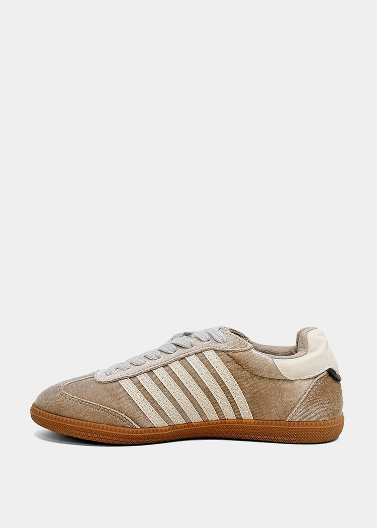 Stevie Taupe Velvet Sneaker