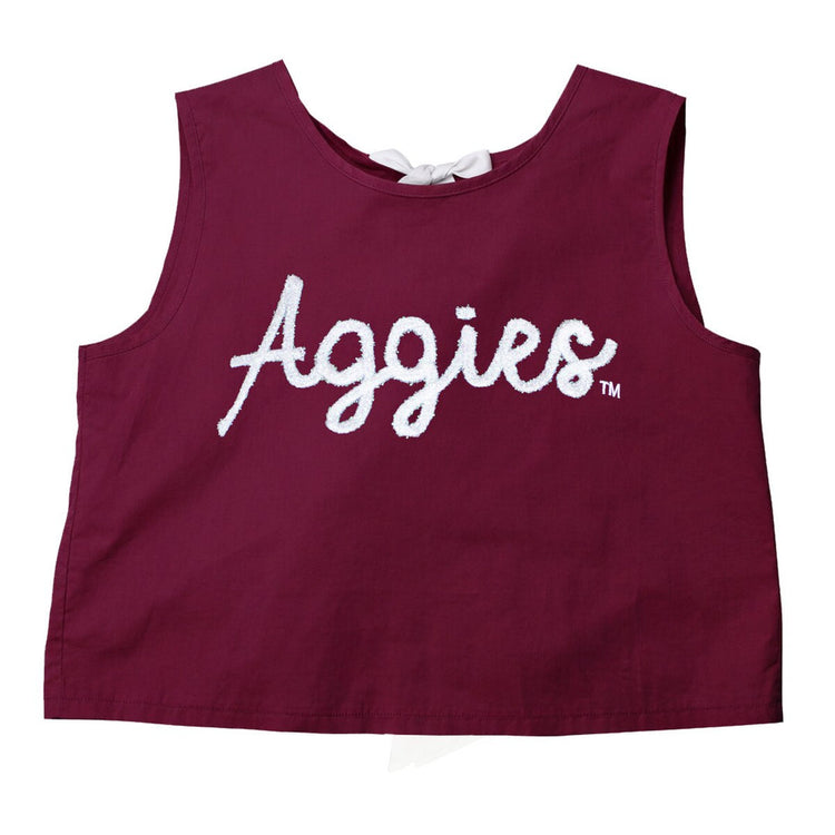 Rope Script Tie Back Cropped Tank Top