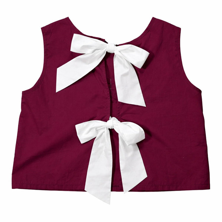 Rope Script Tie Back Cropped Tank Top