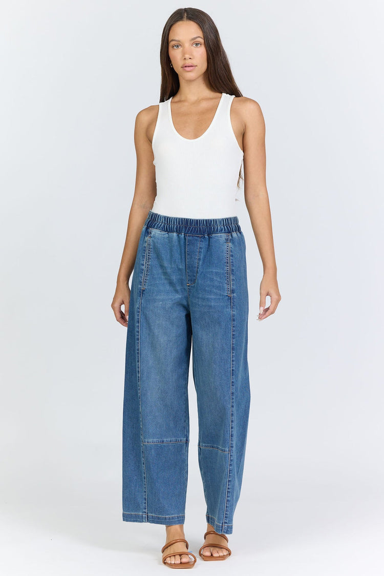 Dear John Della Pull On Barrel Leg Denim