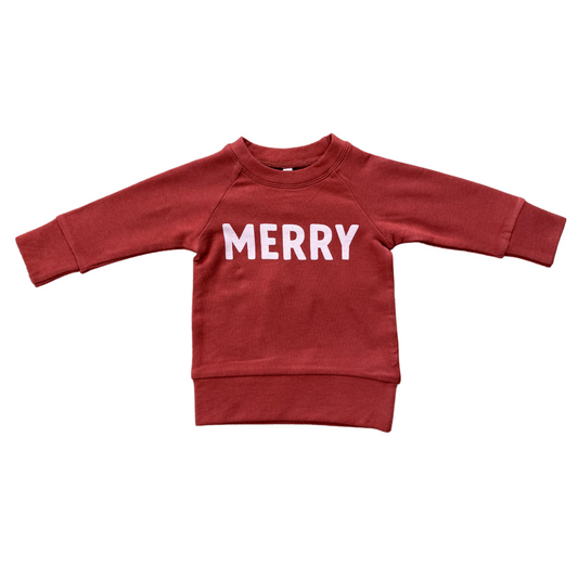 Merry in Berry Red Raglan Sweatshirt