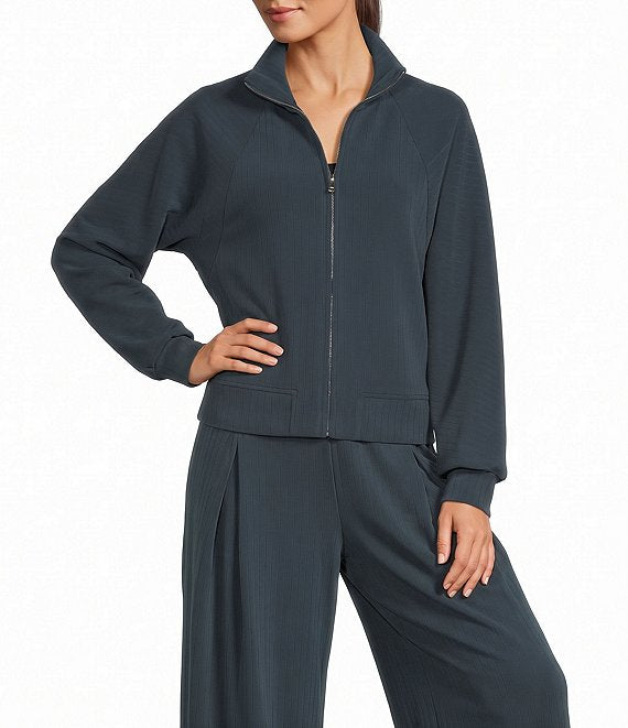 Hot Take Structured Stripe Zip Jacket