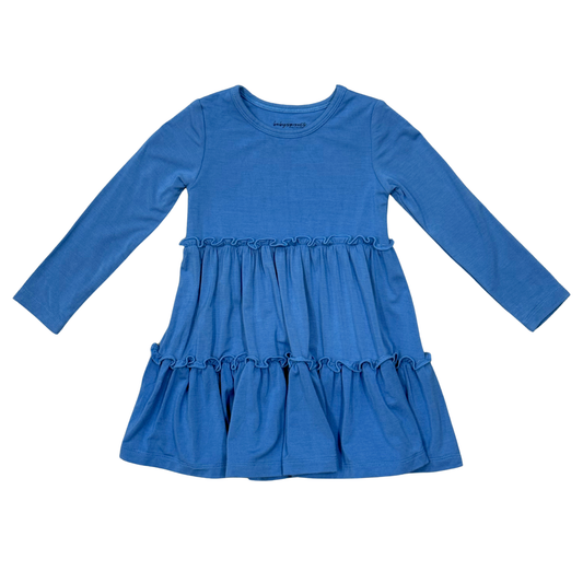 Stonewash LS Double Tiered Dress