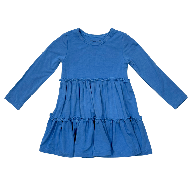 Stonewash LS Double Tiered Dress