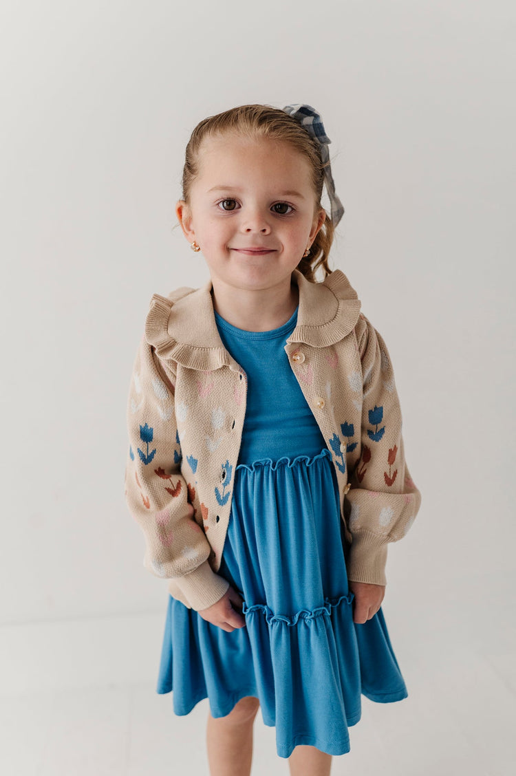 Stonewash LS Double Tiered Dress
