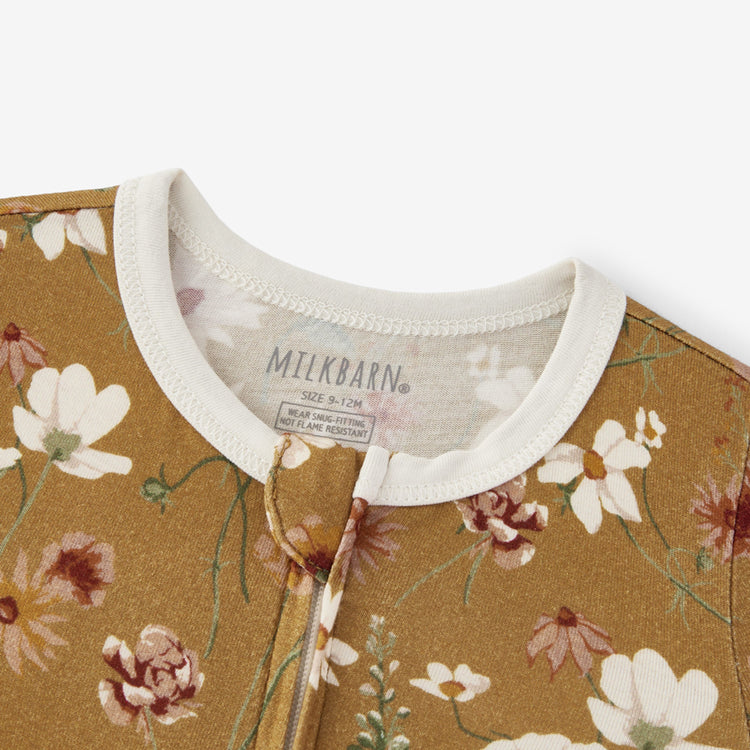 Wildflower Luxe Stretch Ruffle Zipper Footie