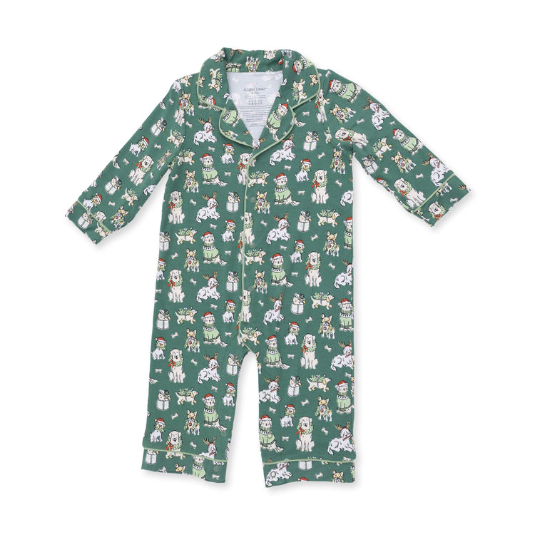 Christmas Dogs Uni-LS Coat Style Romper