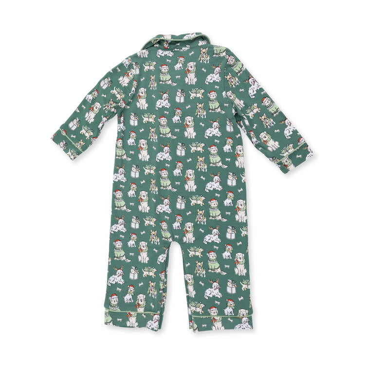 Christmas Dogs Uni-LS Coat Style Romper
