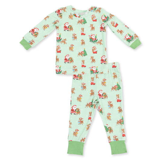 Vintage Reindeer & Santa Uni-LS PJ Set