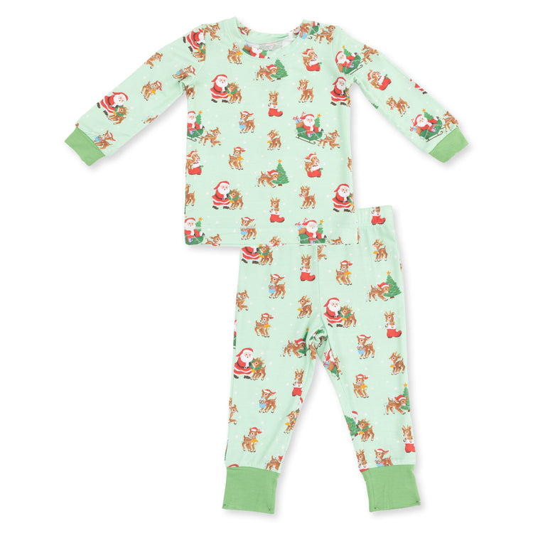 Vintage Reindeer & Santa Uni-LS PJ Set