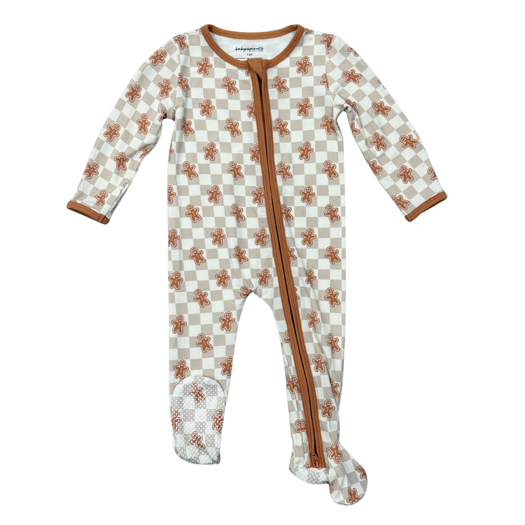 Gingerbread Man Footie Romper