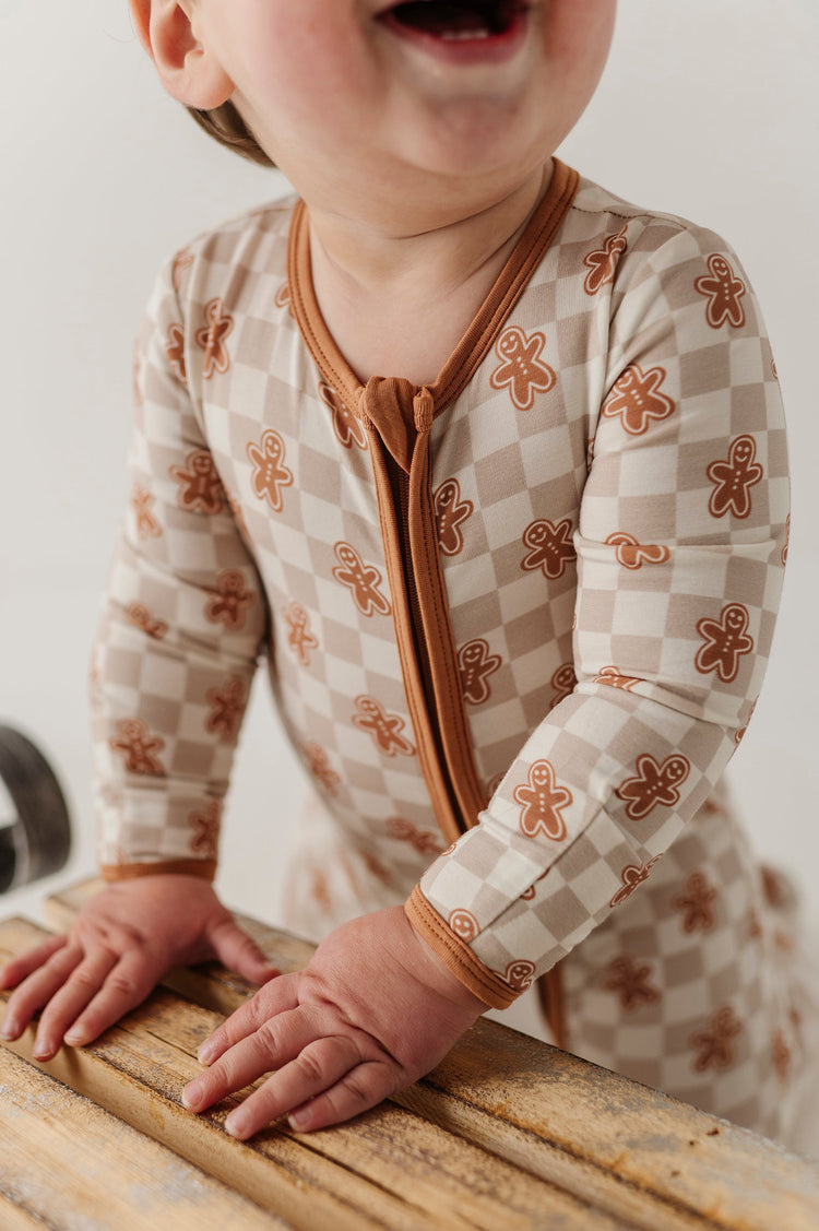 Gingerbread Man Footie Romper