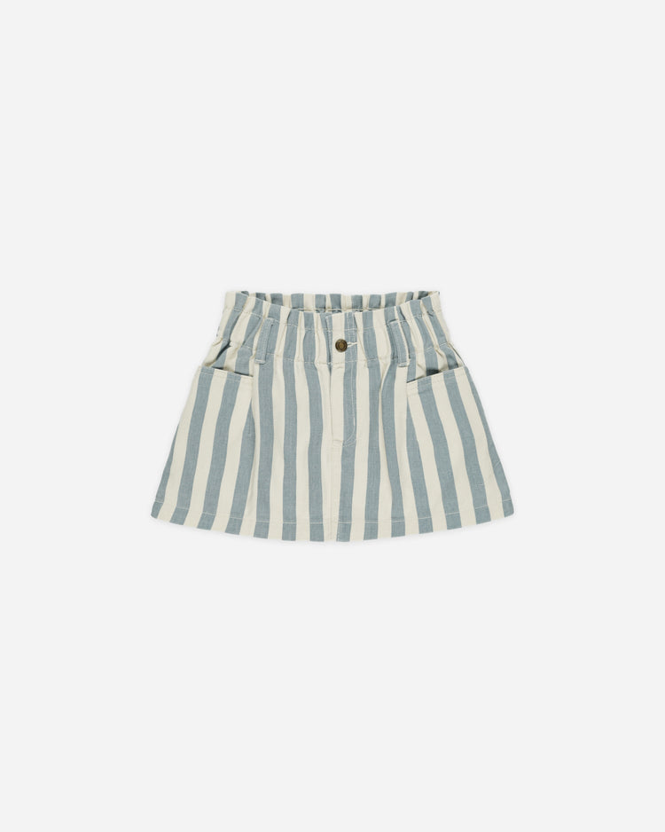 Ocean Stripe Denim Mini Skirt