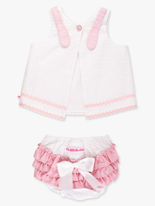 Pink Bunny Ears Seersucker Swing Top & Bloomer