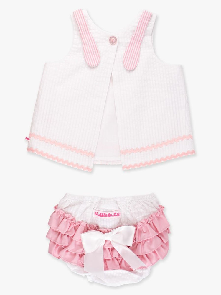 Pink Bunny Ears Seersucker Swing Top & Bloomer