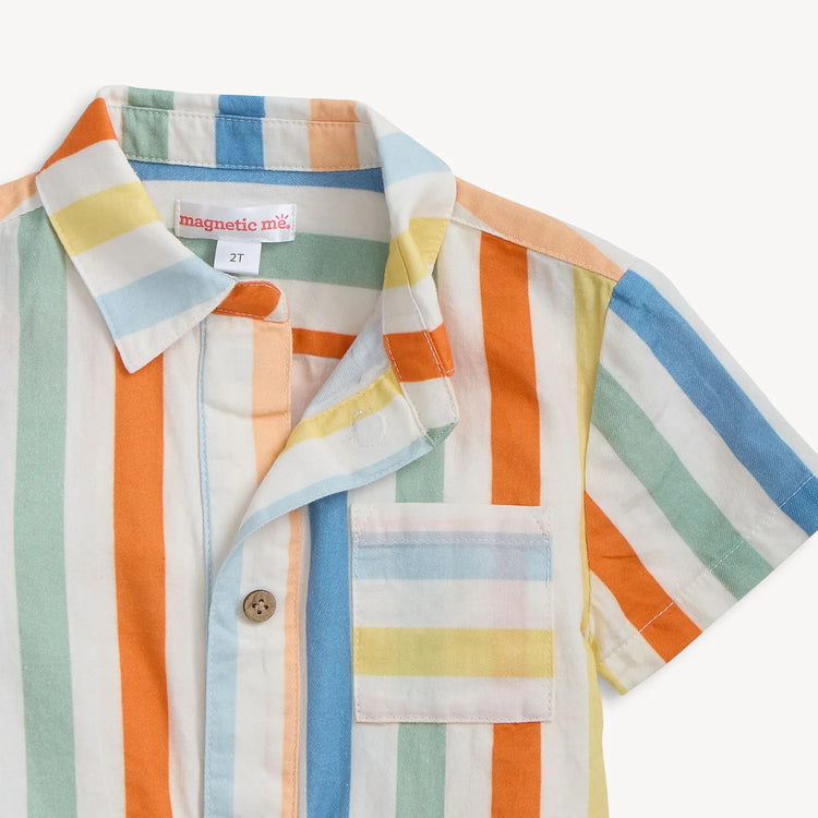 Multi Stripe Woven Shirt & Short Set