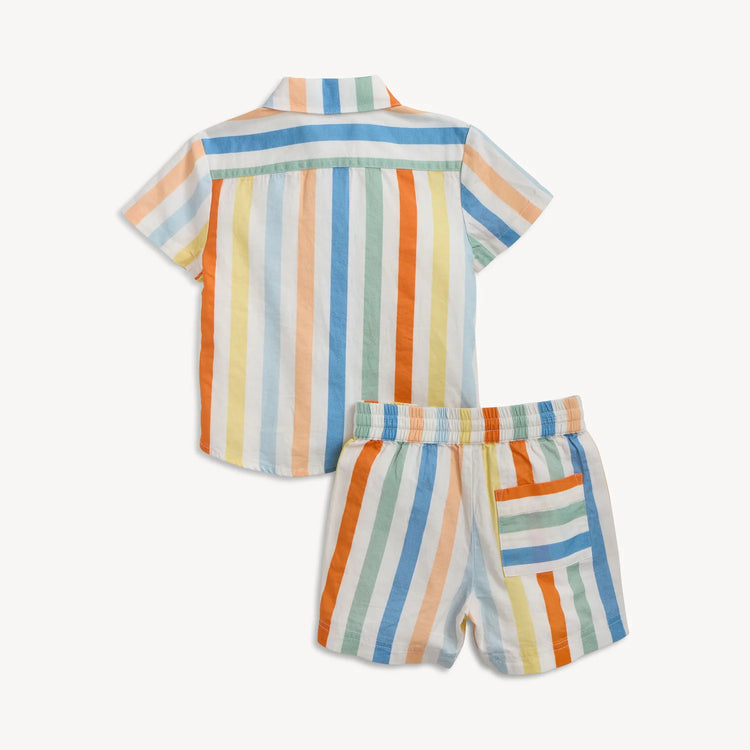Multi Stripe Woven Shirt & Short Set