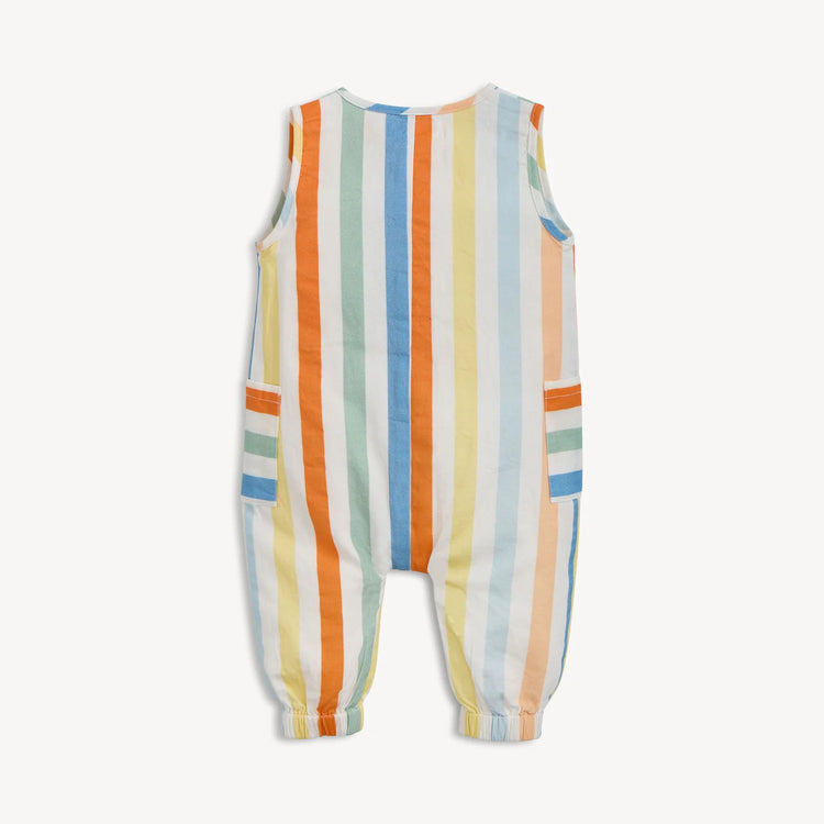 Multi Stripe Woven Sleeveless Pant Romper