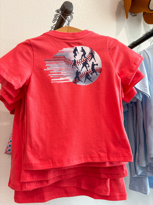 Asher Red Baseball Graphic Pocket Tee