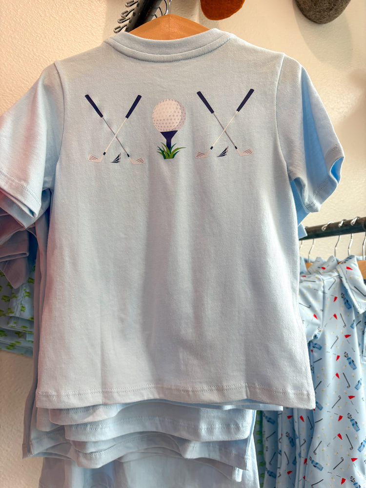 Asher Lt. Blue Golf Graphic Pocket Tee