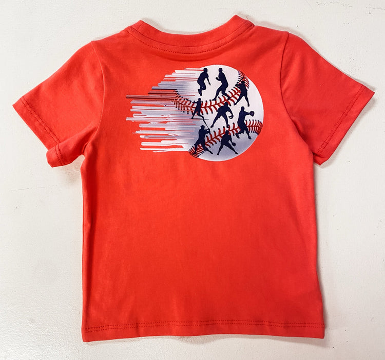 Asher Red Baseball Graphic Pocket Tee