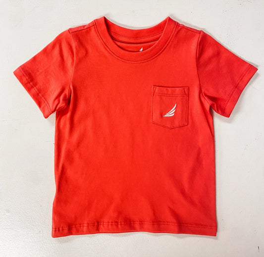Asher Red Baseball Graphic Pocket Tee