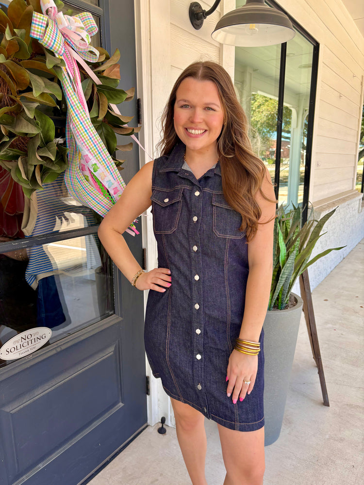 Saira Dark Denim Mini Dress