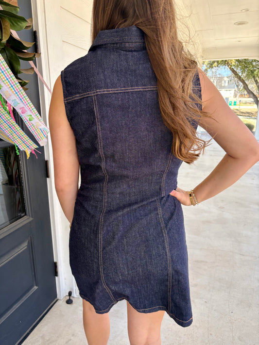 Saira Dark Denim Mini Dress