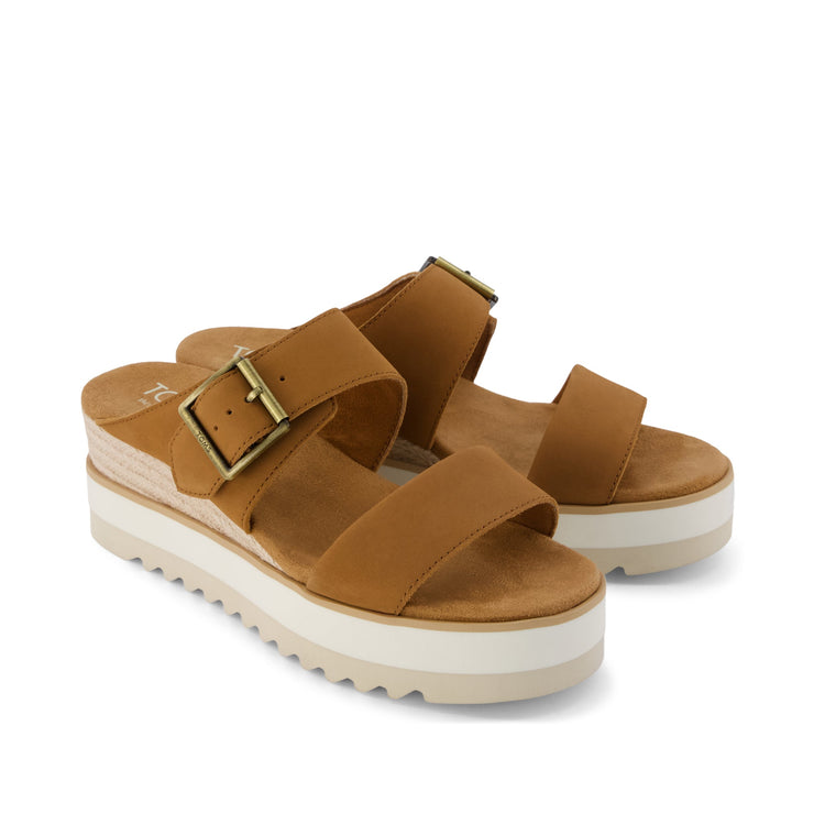 Toms Diana Buckle Brown Sugar Mule Wedge Sandal