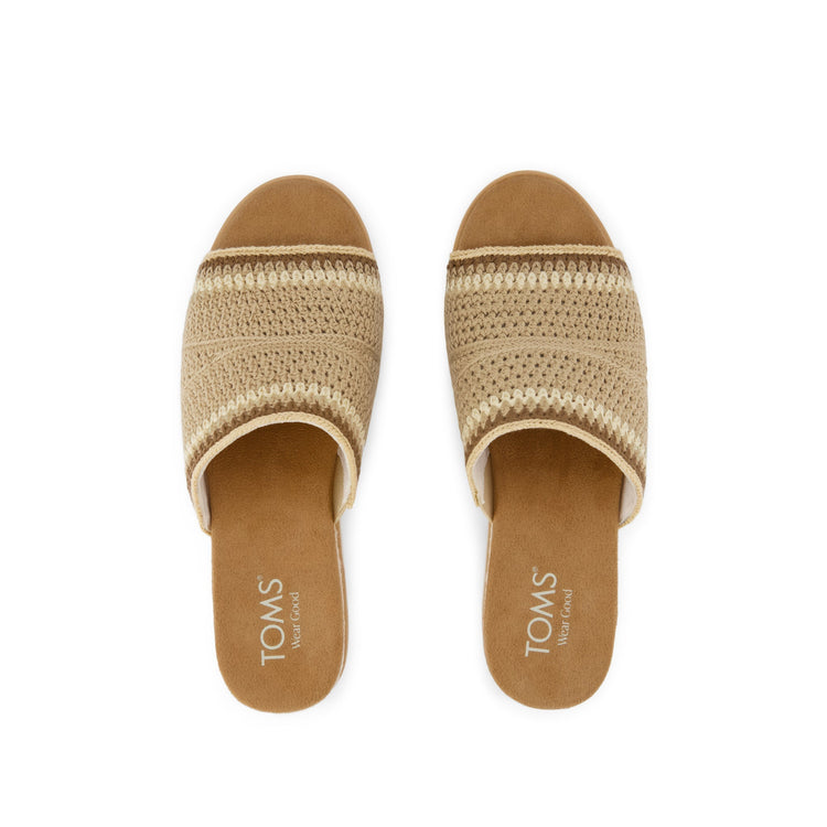 Toms Diana Almond Crochet Mule Wedge Sandal