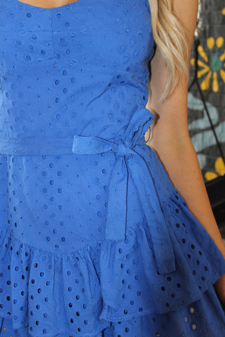 Blue Eyelet Hailey Romper