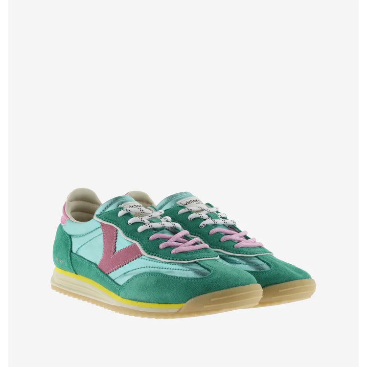 Saturno Nylon & Serraje Jade Sneakers