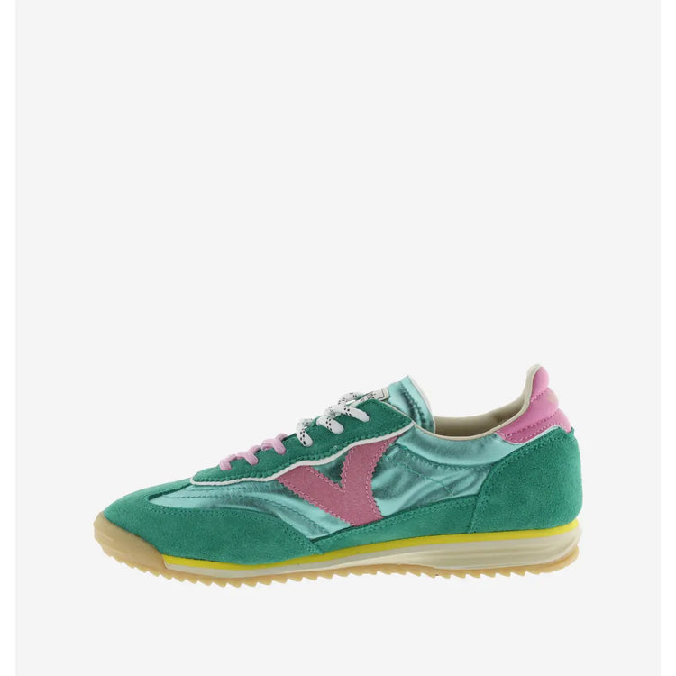 Saturno Nylon & Serraje Jade Sneakers