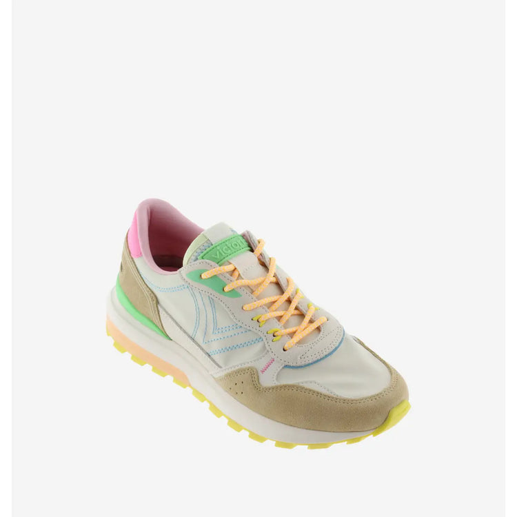 Luna Nylon & Serraje Multicolored Beige Sneakers