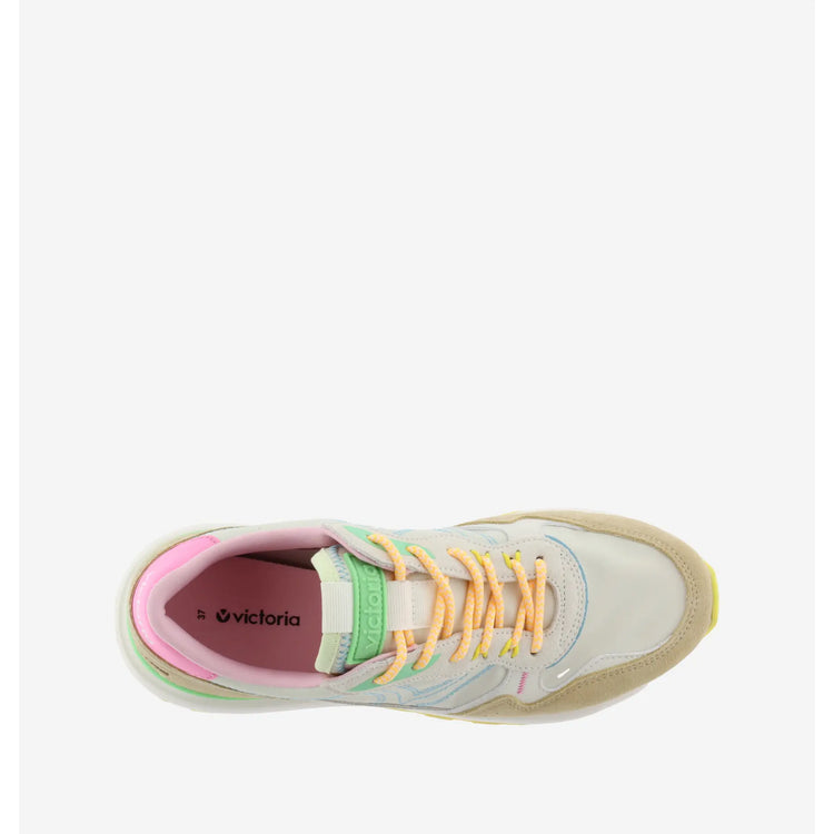 Luna Nylon & Serraje Multicolored Beige Sneakers