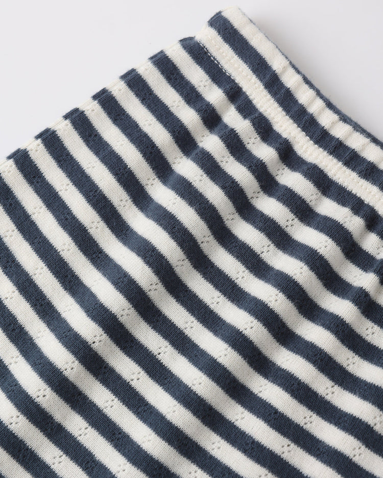 Navy Stripe Pointelle Shorts