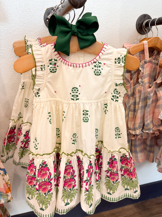 Ivory Block Print Dress