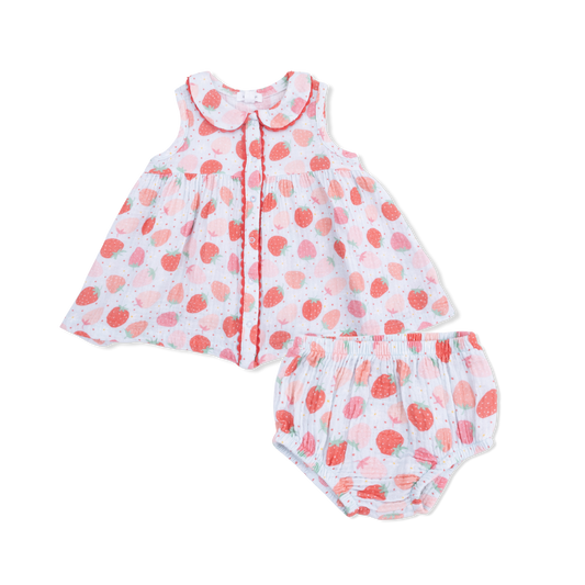 Strawberry Bliss Jill Sleeveless Dress w/Bloomer