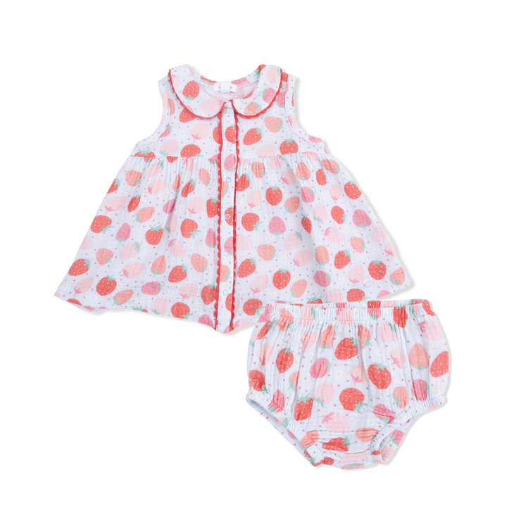 Strawberry Bliss Jill Sleeveless Dress w/Bloomer