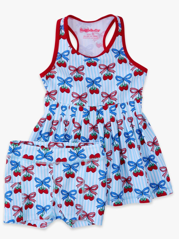 Berries & Bows Active Dress & Bike Short Set