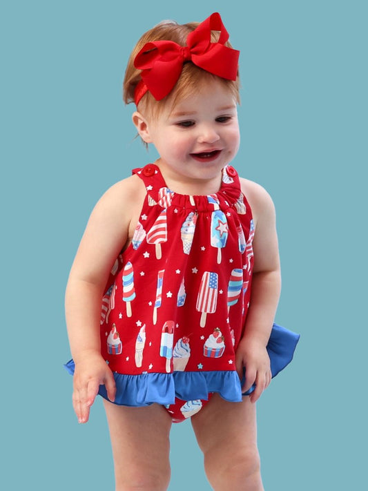 Stars & Scoops Knit Swing Top & Bloomer Set