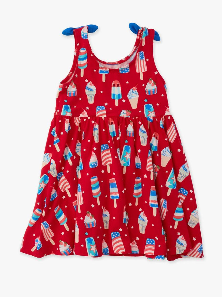 Stars & Scoops Tie Shoulder Twirl Dress