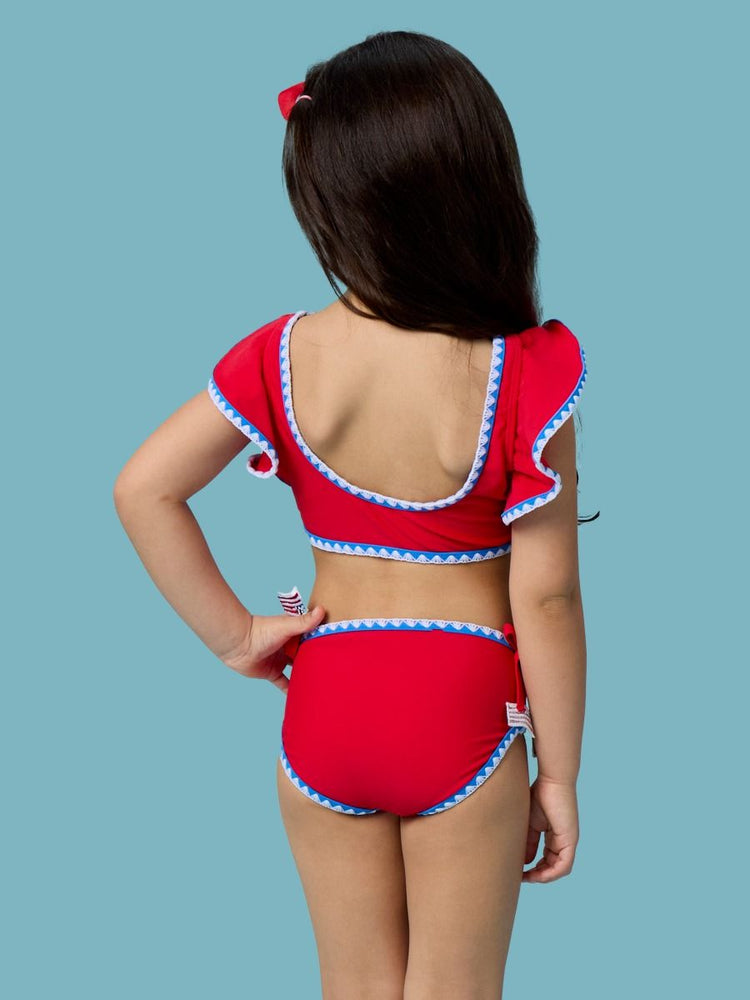 Vintage Red Butterfly Tankini 2-Piece Swimsuit