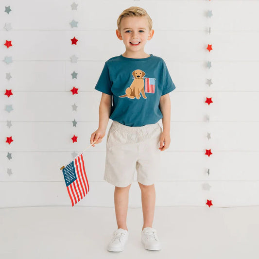 Patriotic Pup Patch Short Sleeve T-Shirt