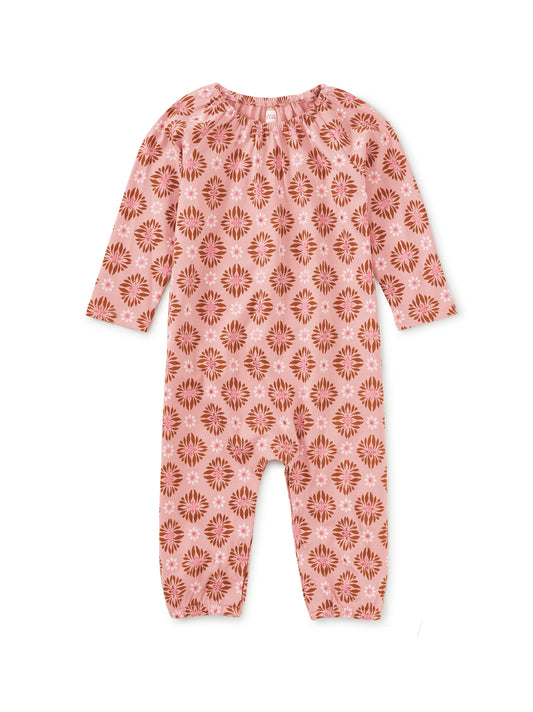Metallic Chrysanthemum Raglan Baby Romper