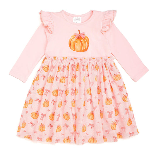 Coquette Pumpkin LS Tutu Dress