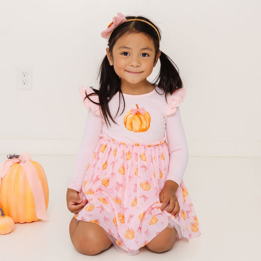 Coquette Pumpkin LS Tutu Dress