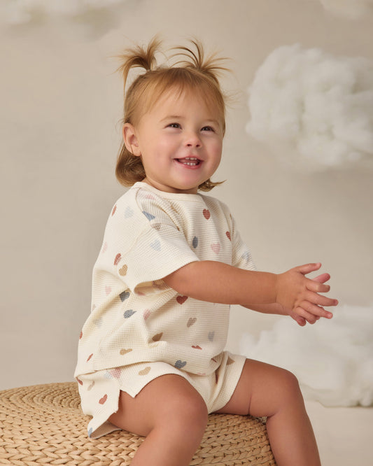 Confetti Hearts Waffle Tee + Short Set