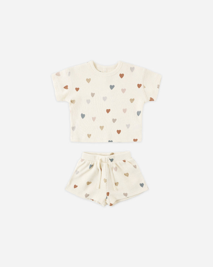 Confetti Hearts Waffle Tee + Short Set